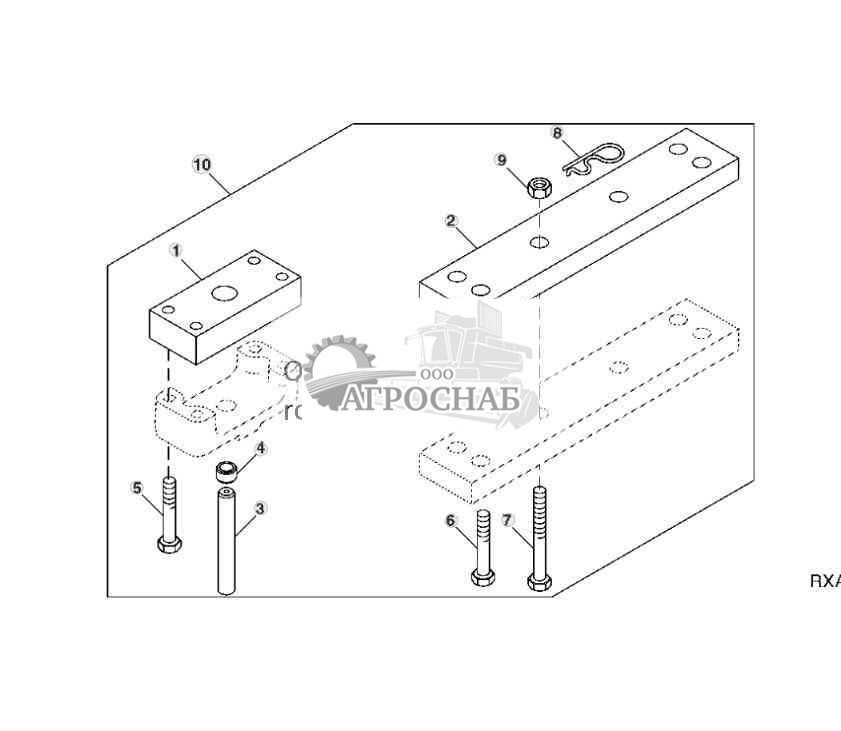 Комплект накидываемой сверху тяговой штанги 